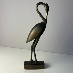 Kranich graugrün Holz aus Dänemark