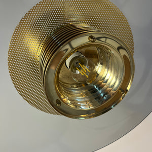 Hängelampe Rauchglas Messing von Jan Eskil Eskilsson für Belid