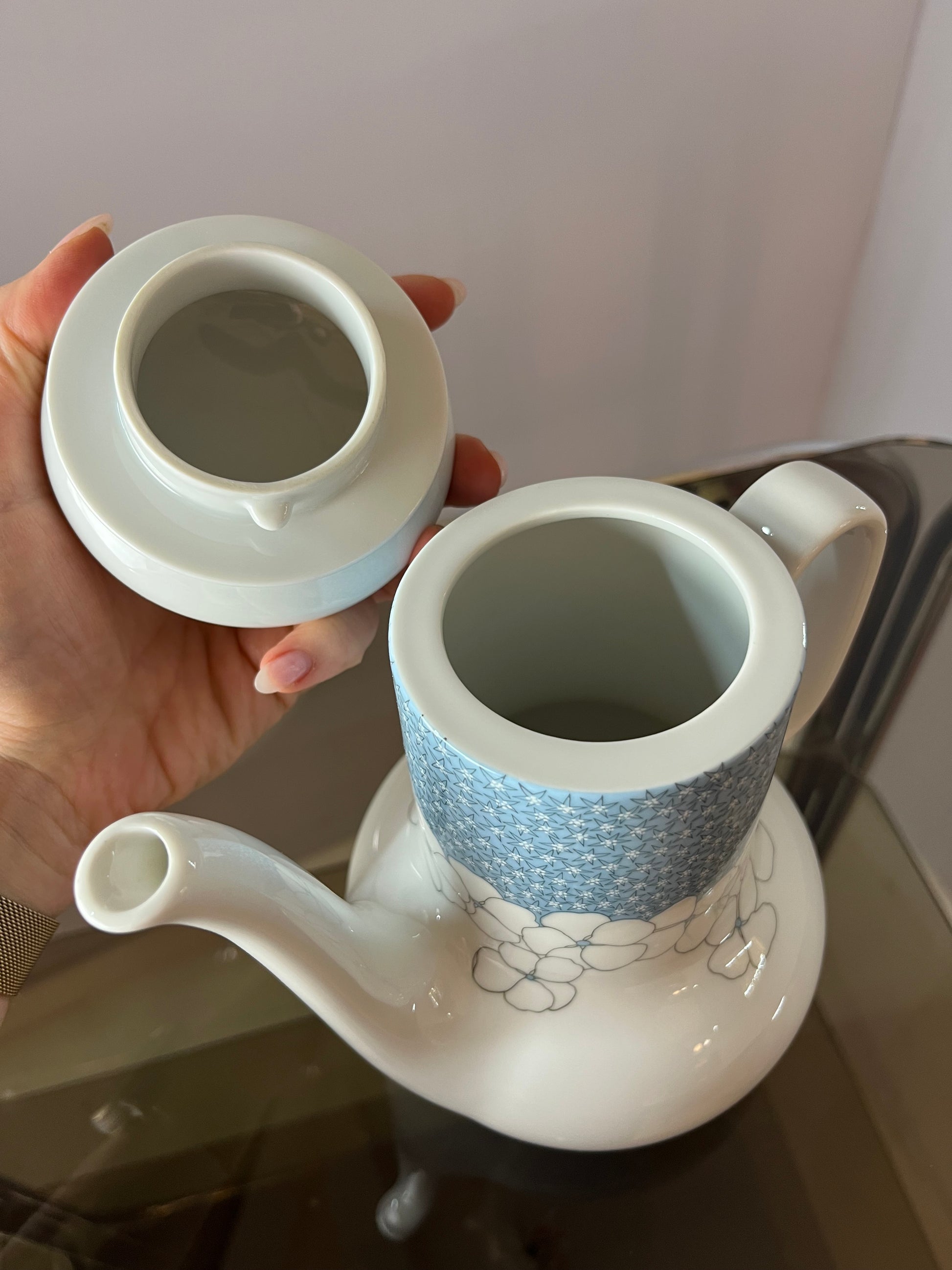 Set: Kaffeeservice Kiruna Garden weiß blau von Thomas
