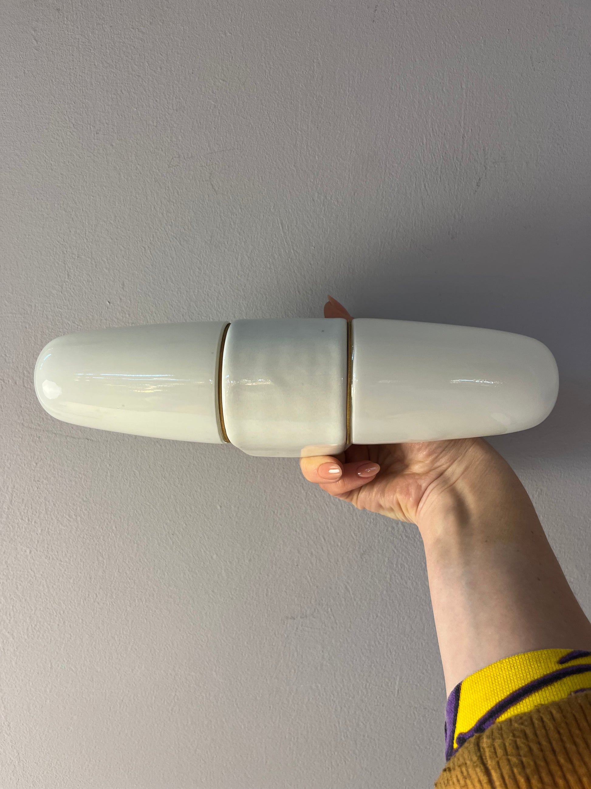 Wandlampe Modell 6068 weiß von Wilhelm Wagenfeld für Lindner