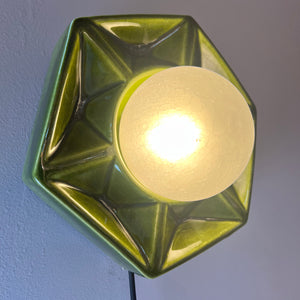 Wandlampe grün Keramik von Honsel