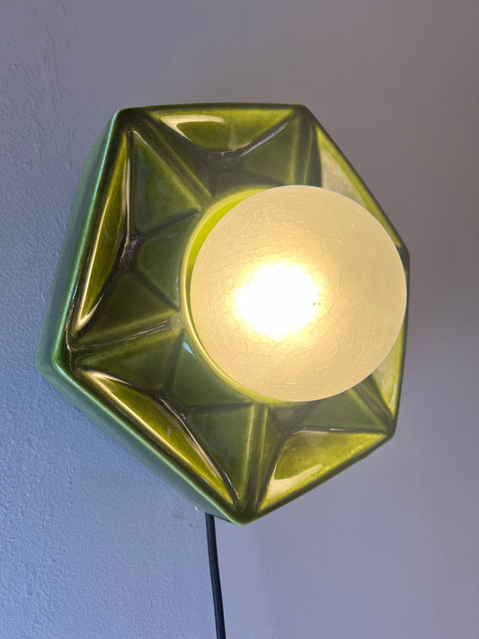 Wandlampe grün Keramik von Honsel