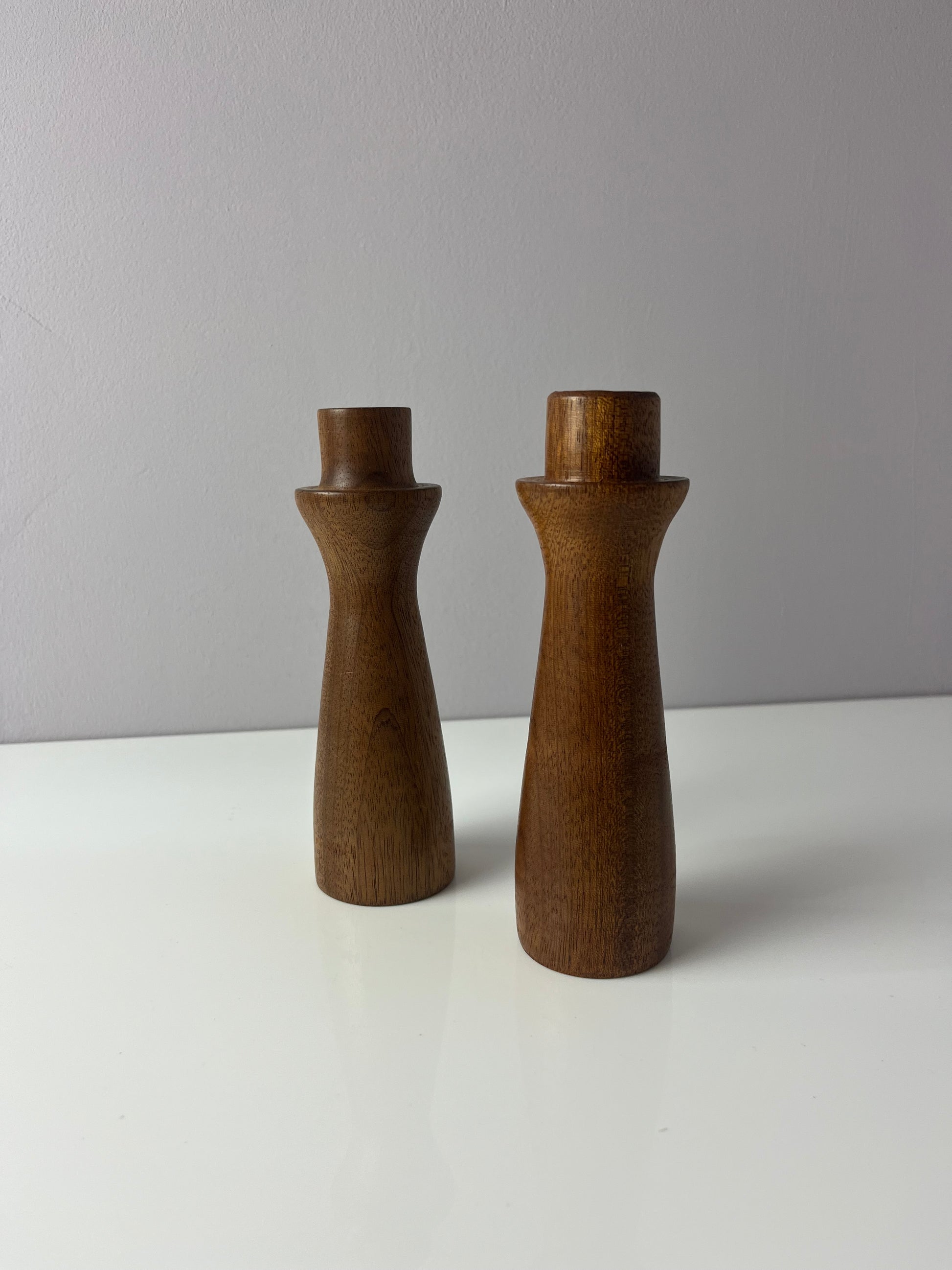 Set: 2x Kerzenständer Teak
