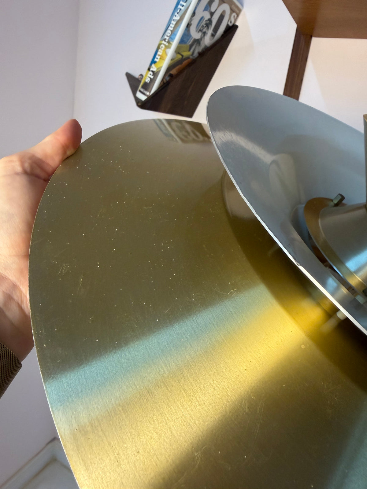 Lamellenlampe gold gelb von Bent Nordsted für Lyskær