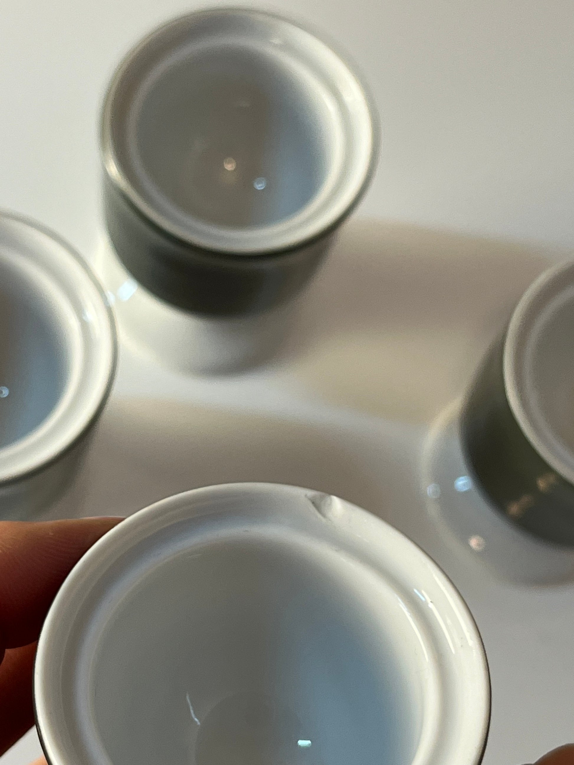 Set: 4x Eierbecher Modulation Secunda grün von Tapio Wirkkala für Rosenthal