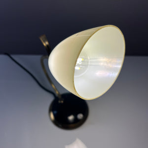 Tischlampe Messing Glas