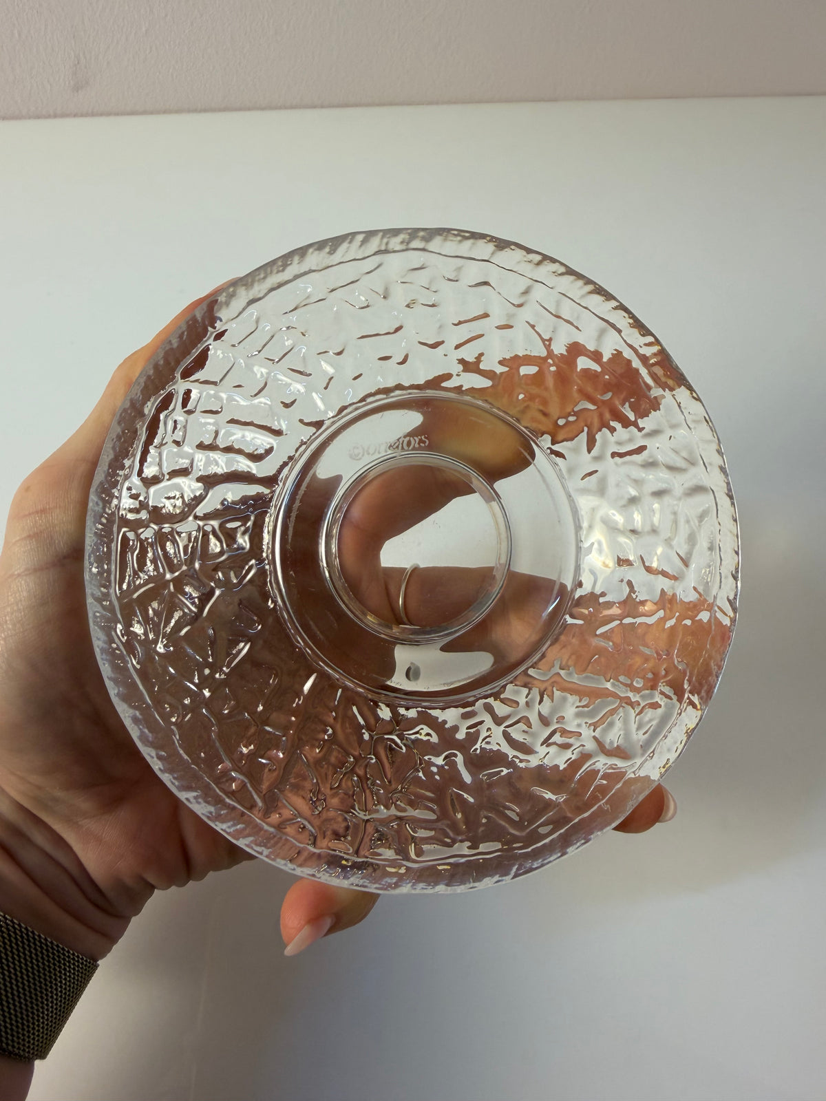 Set: 2x Diskus Kerzenhalter Kristallglas von Lars Hellsten für Orrefors