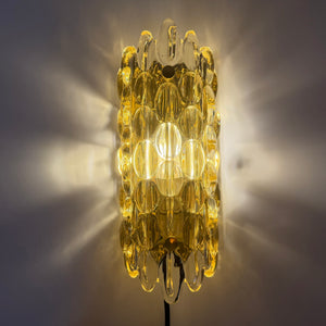 Wandlampe Glas Messing von Carl Fagerlund für Orrefors