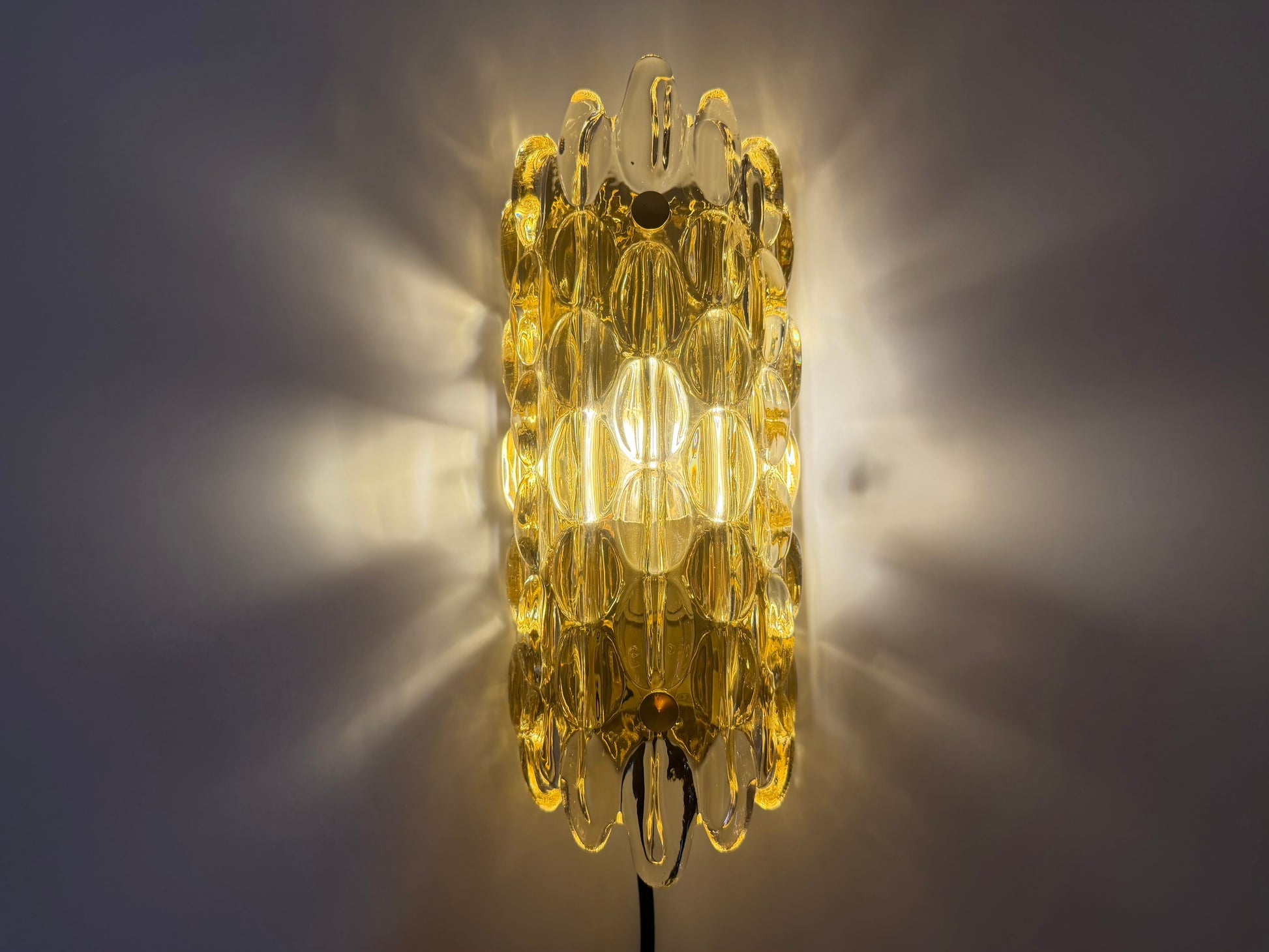 Wandlampe Glas Messing von Carl Fagerlund für Orrefors