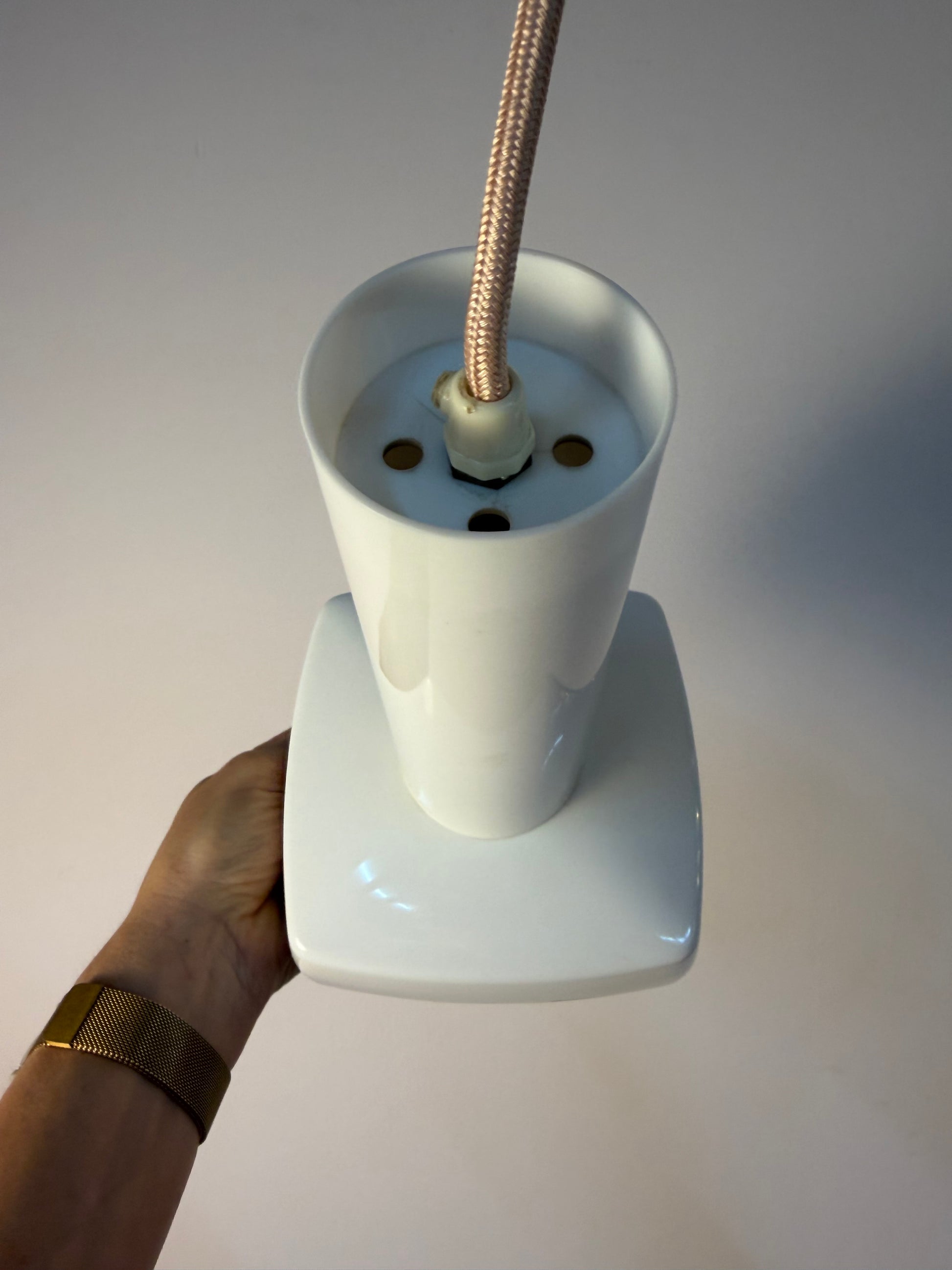 Hängelampe schwarz weiß von Bent Karlby für Schrøder-Kemi