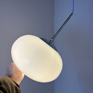 Hängelampe weiß Glas Chrom mit Stab