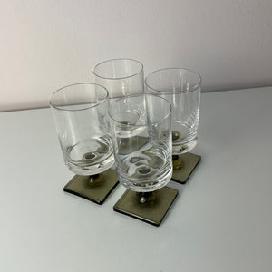 Set: 4x Weinglas Modell Berlin mit Rauchfuß von Georg Jensen für Rosenthal