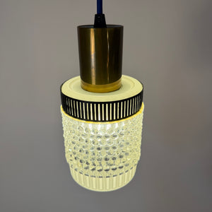 Hängelampe Glas Messing aus Dänemark
