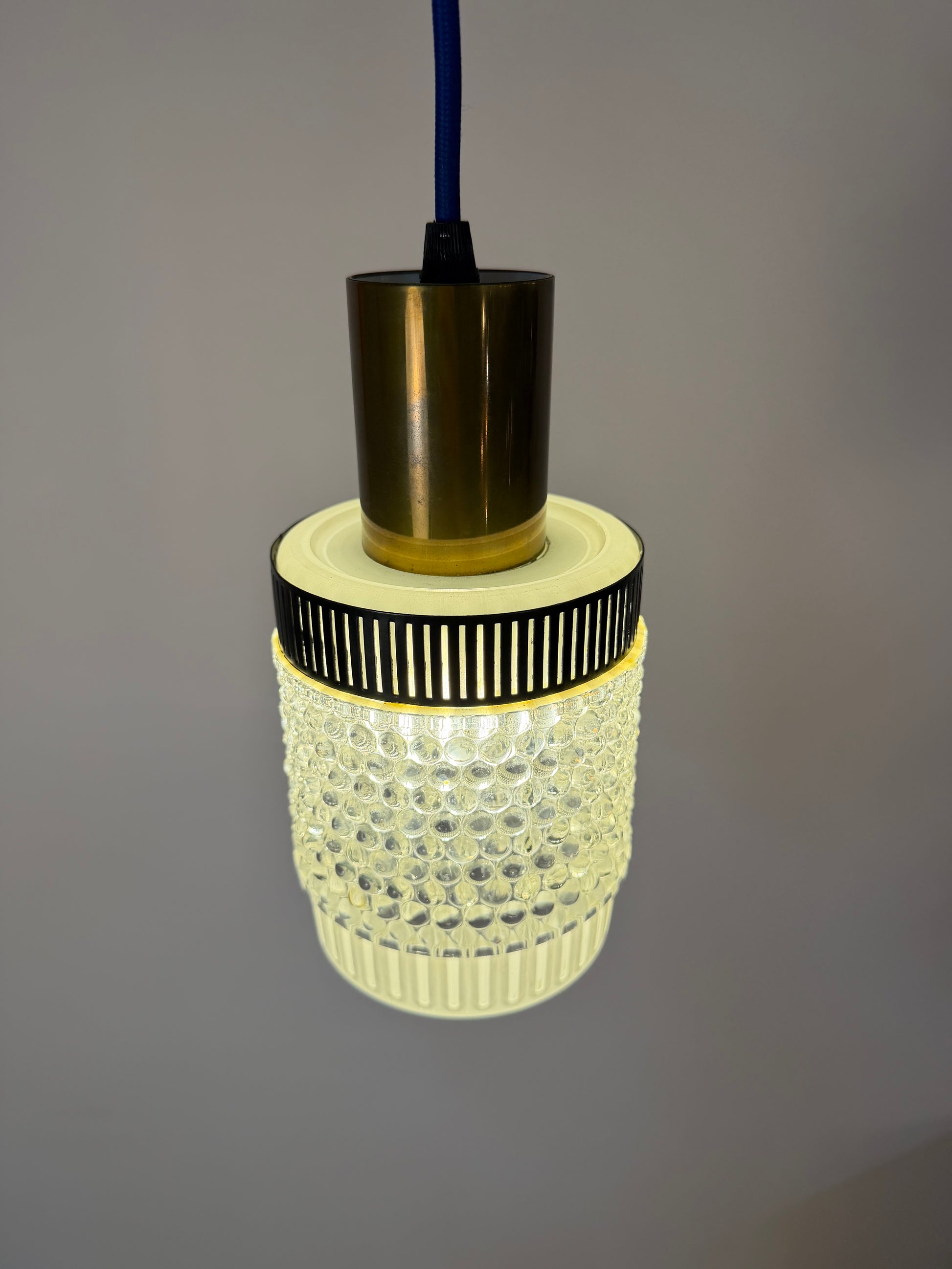 Hängelampe Glas Messing aus Dänemark