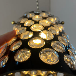 Hängelampe schwarz Bubbleglas aus Schweden