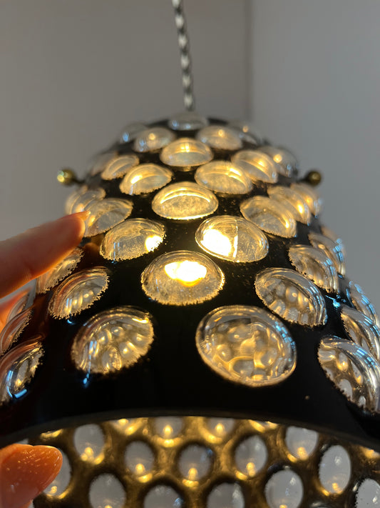 Hängelampe schwarz Bubbleglas aus Schweden