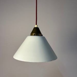 Hängelampe Opalglas Messing