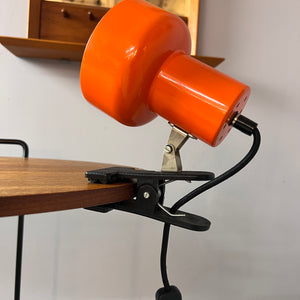 Klemmlampe orange 70er