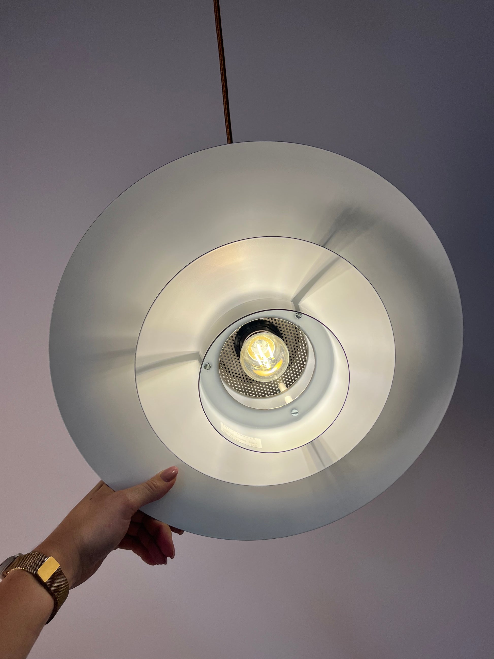 Kleine Lamellenlampe Leto silber kupfer von Top Lamper