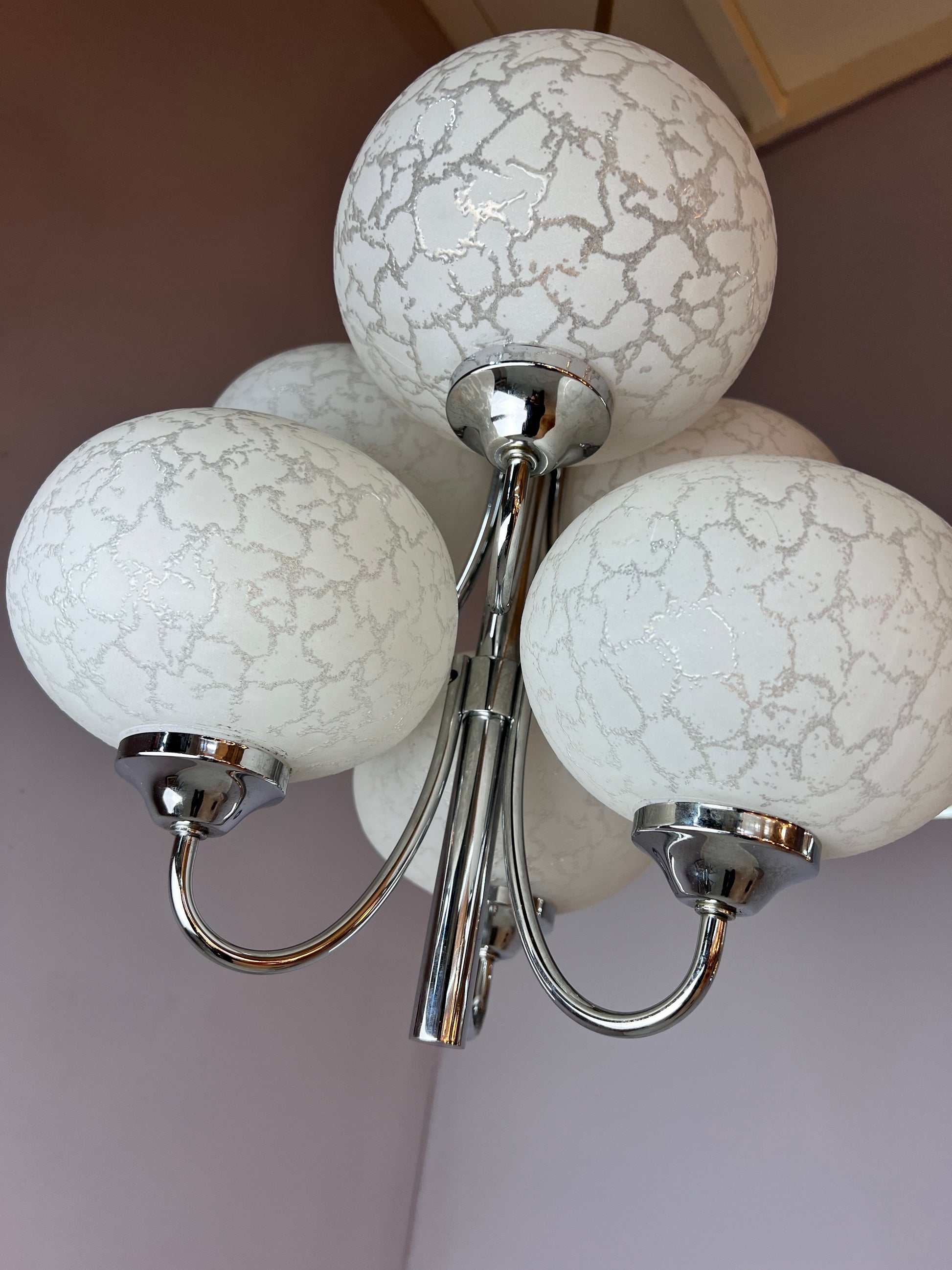 Kronleuchter mit 6 Kugeln von Richard Essig für Hustadt