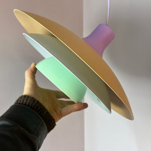 Lamellenlampe neu lackiert lila mint