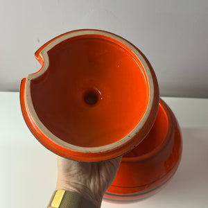 Bowle-Set: 10 Becher und 1 Terrine orange Keramik