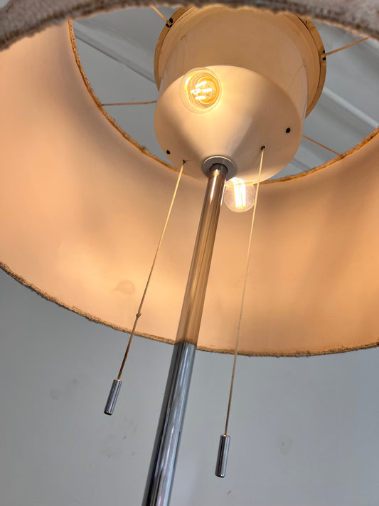 Stehlampe Chrom mit Stoff-Schirm von STAFF