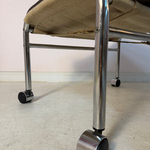 Hocker Modell Bore dunkelbraun Chrom von Noboru Nakamura für IKEA