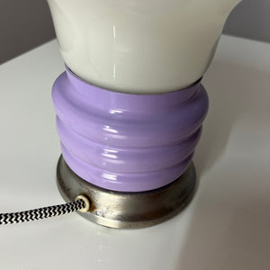 Mushroom Tischlampe flieder weiß Glas