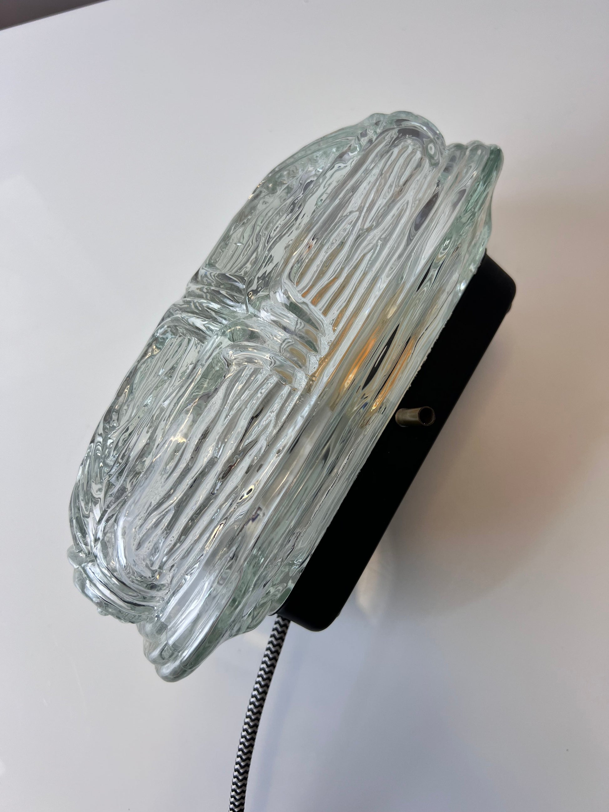 Wandlampe Strukturglas mit Kabel