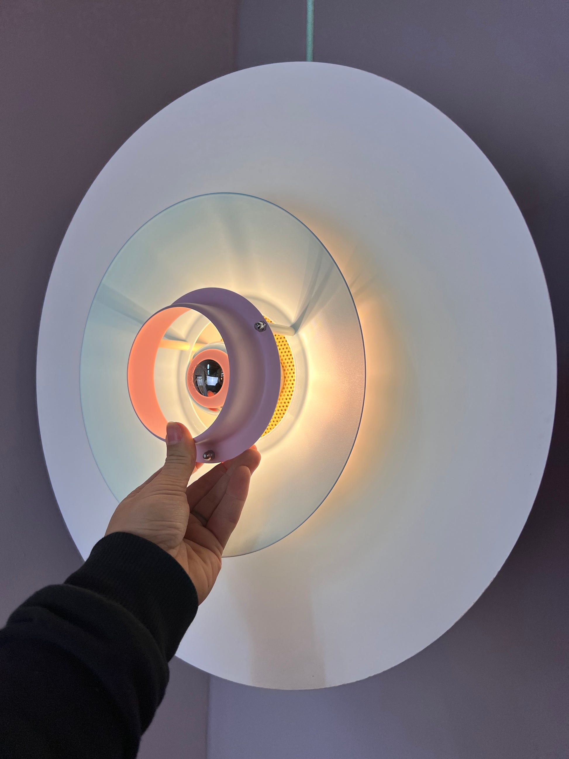 Lamellenlampe neu lackiert rosa mint