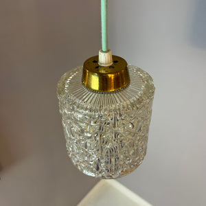 Hängelampe Glas Messing aus Dänemark