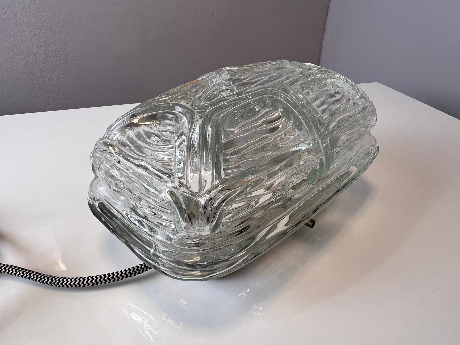 Wandlampe Strukturglas mit Kabel
