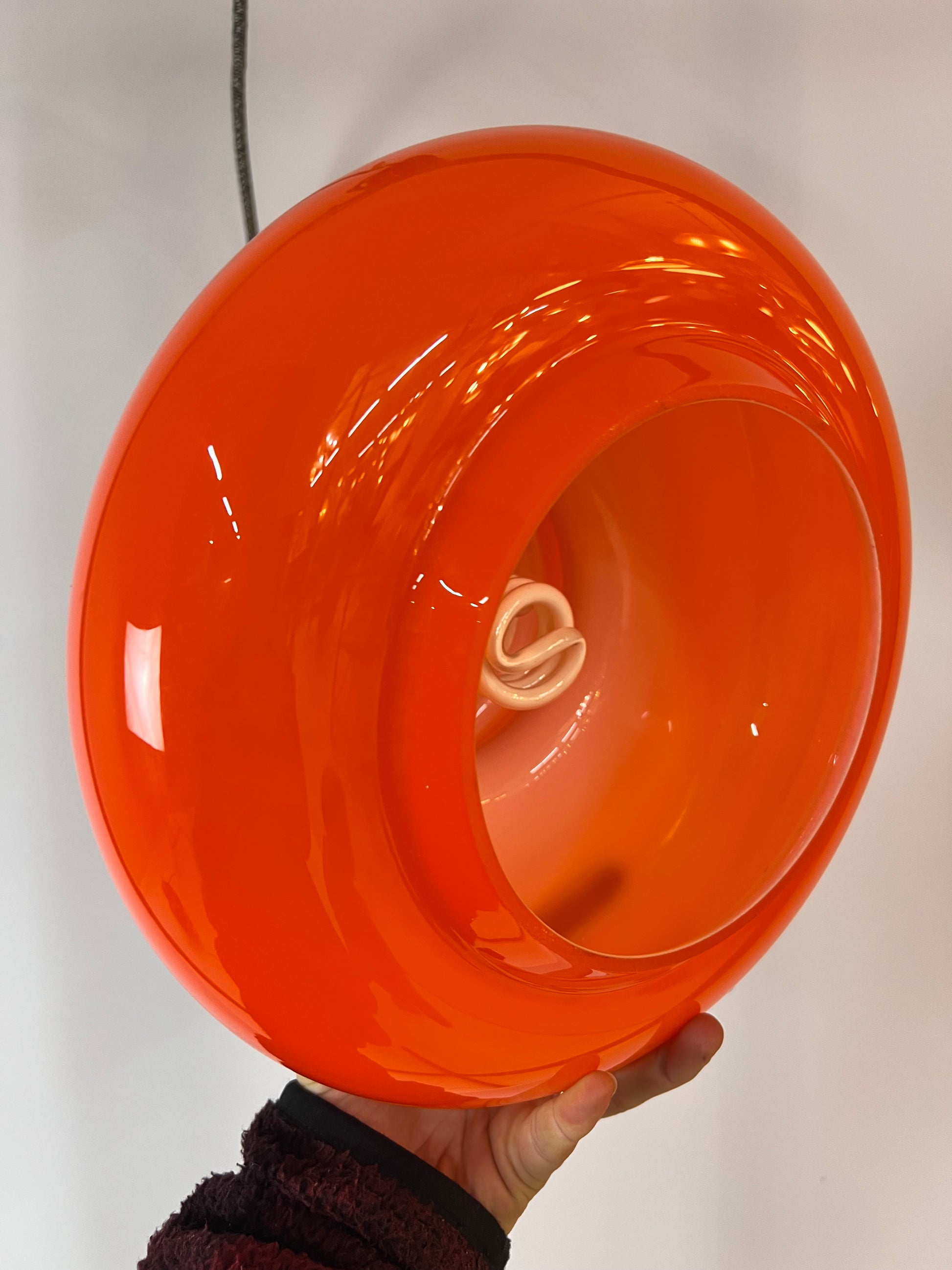 Hängelampe orange Glas aus Dänemark