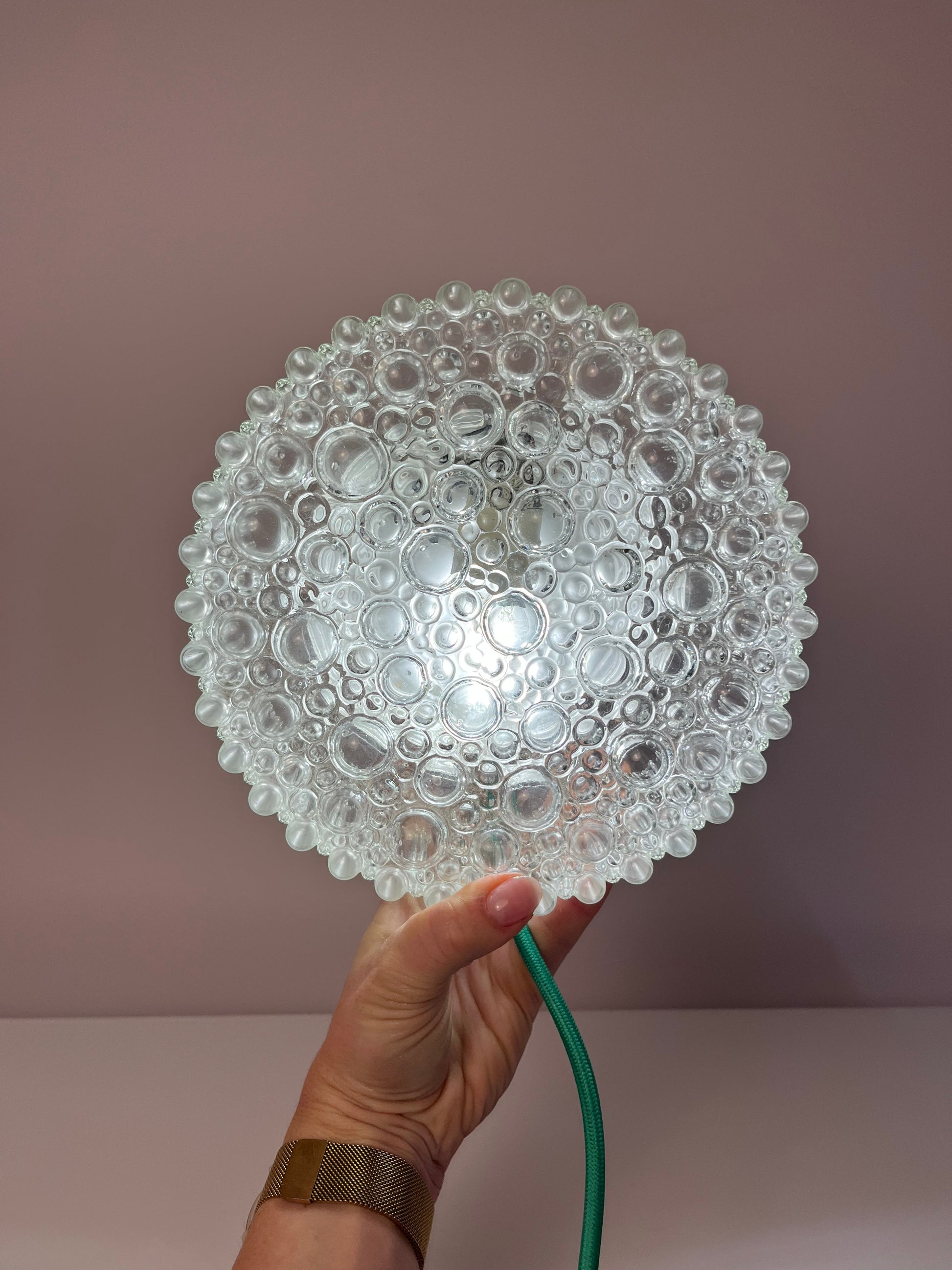 Wand-/ Deckenlampe Kristallglas mit schwarzem Sockel von STAFF