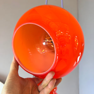 Hängelampe orange Glas aus Westddeutschland