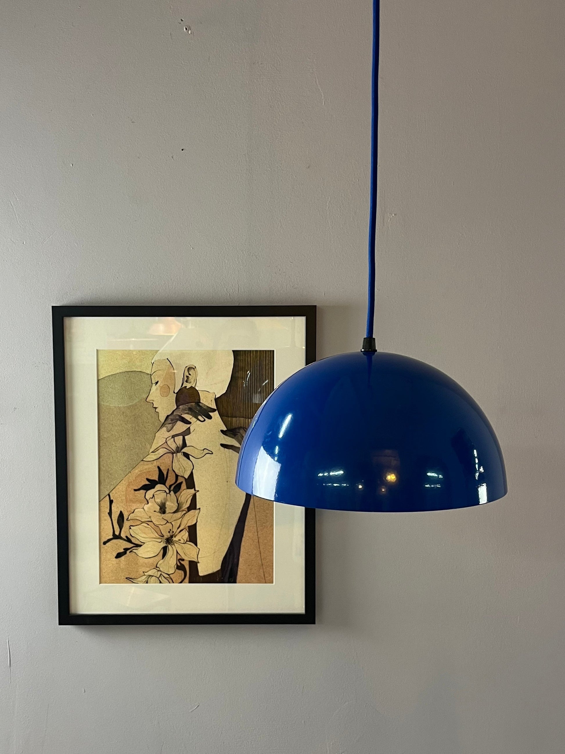 Hängelampe blau Metall
