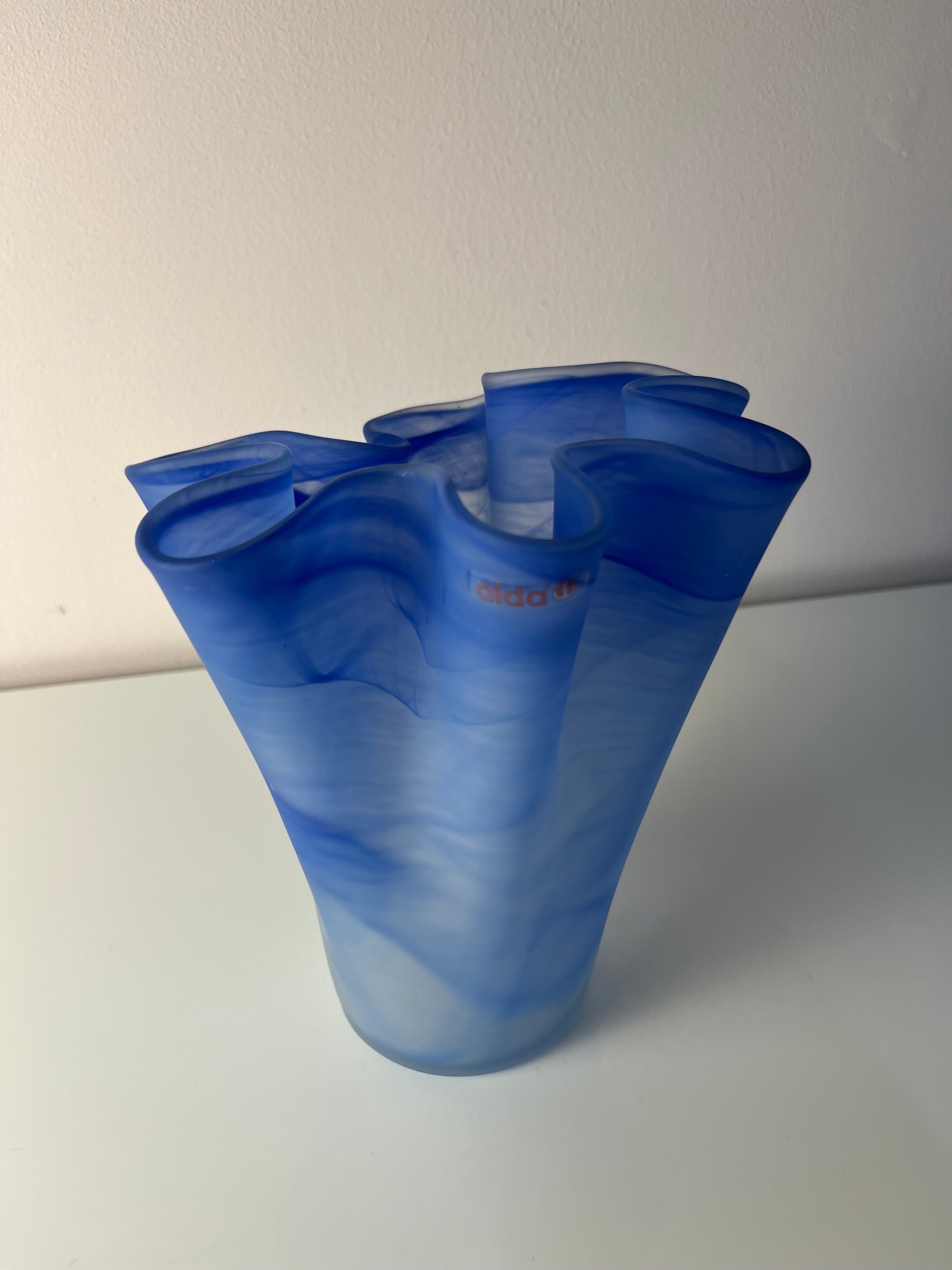 Vase Fazoletto blau Glas von Aida