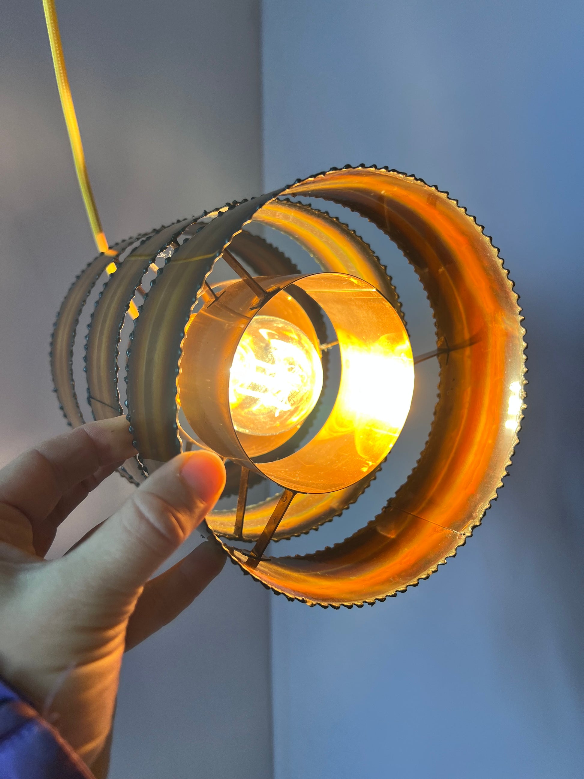 Brutalistische Kupfer Hängelampe von Svend Aage Holm Sørensen for Holm-Sørensen & Co