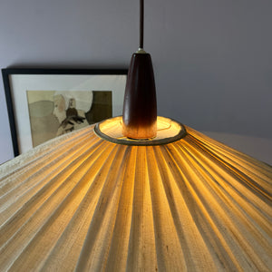 Hängelampe beige braun Teak von Temde