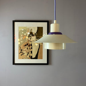 Lamellenlampe Modell Garda lila weiß von Design Light