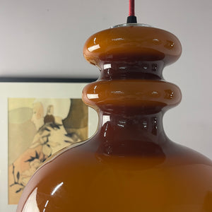 Hängelampe braun orange Glas