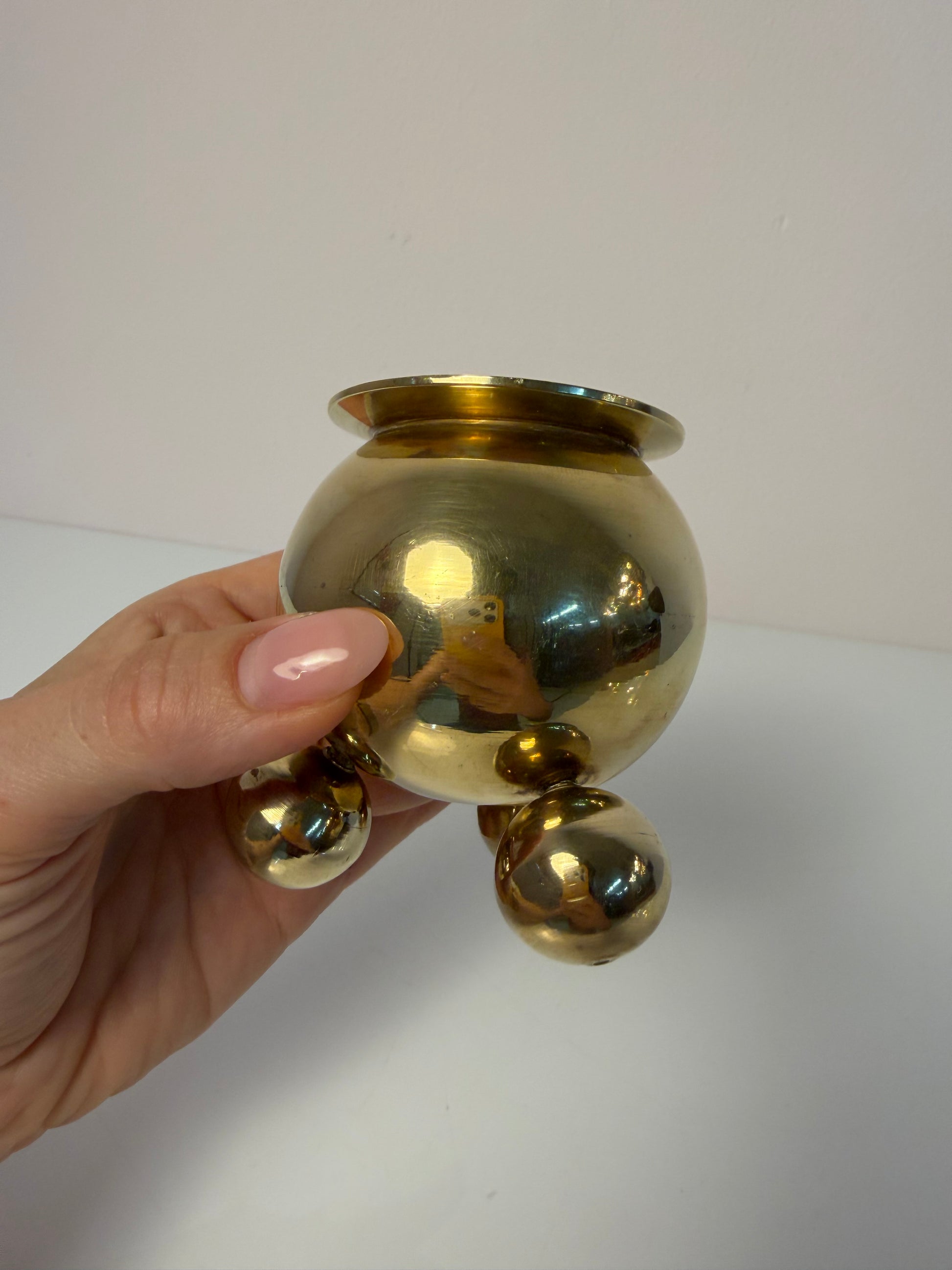 Kugel Kerzenständer Messing aus Dänemark