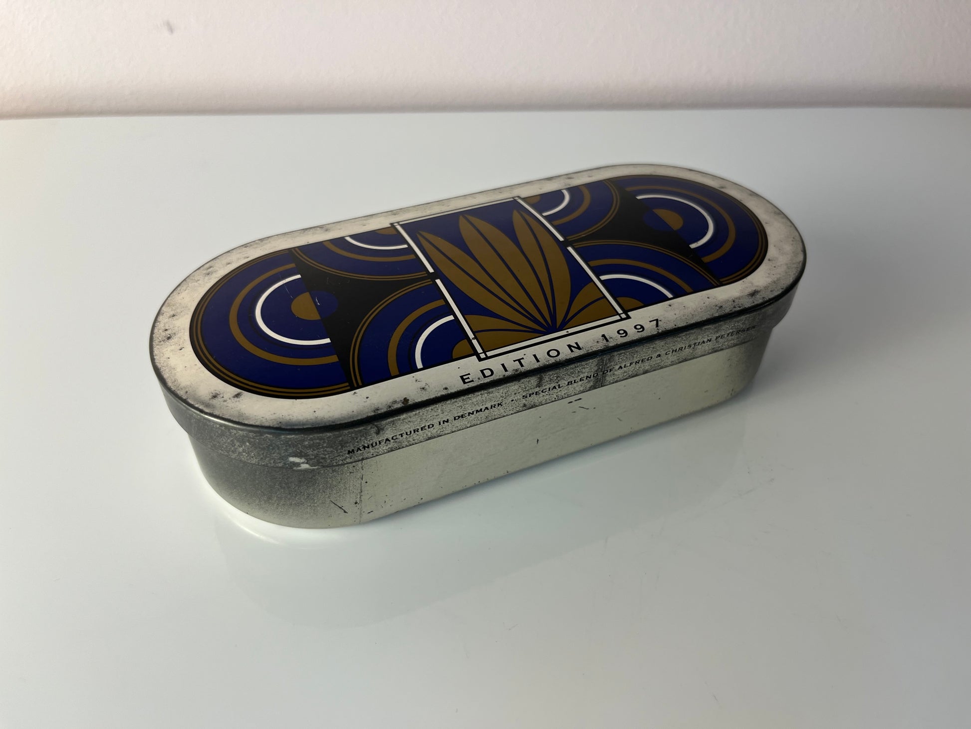 Tabak-Dose Edition 1997 schwarz blau Metall