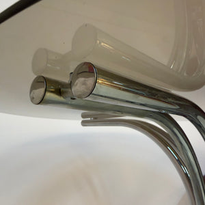 Runder Esstisch Chrom & Rauchglas