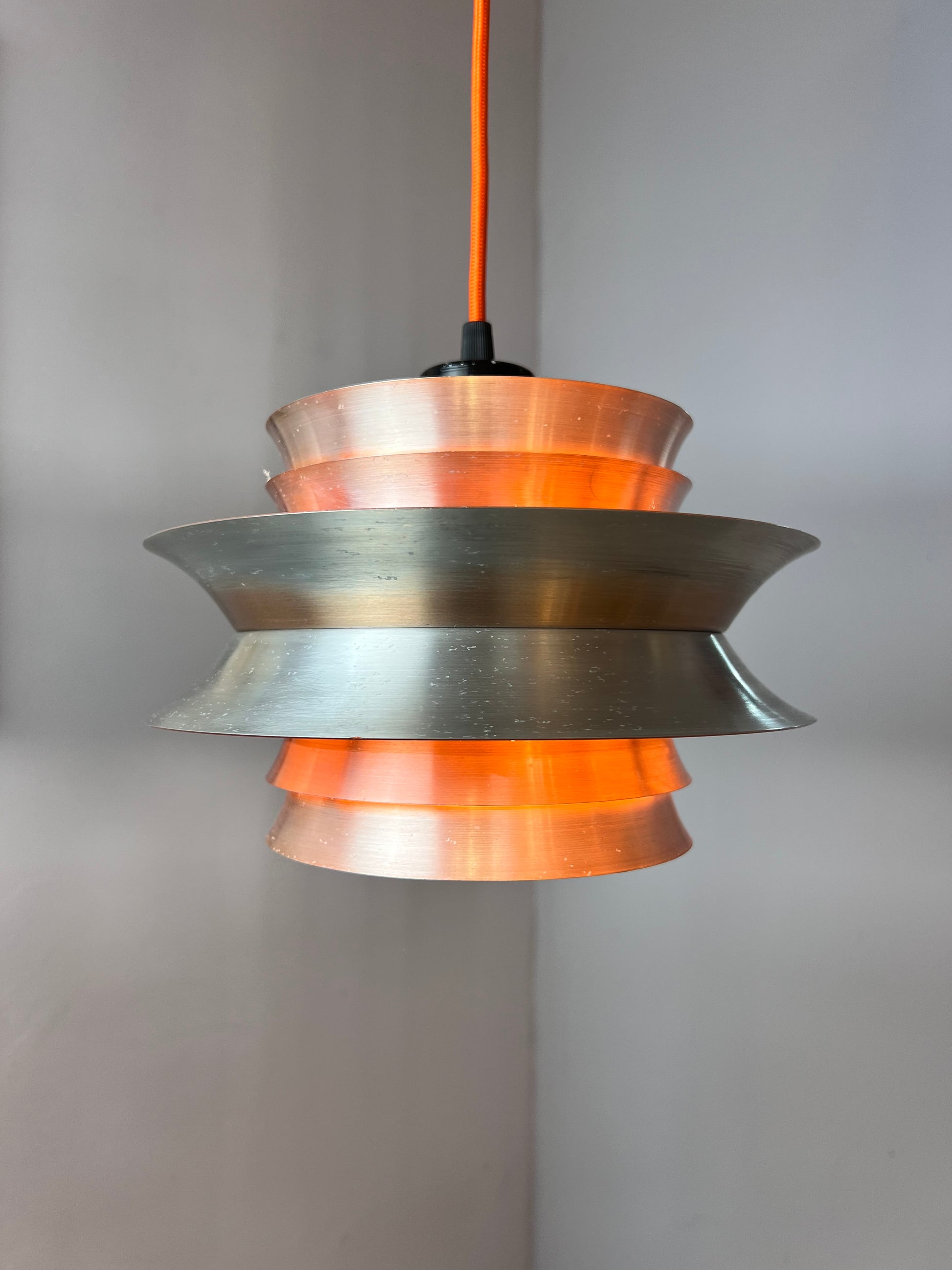 Lamellenlampe orange Chrom von Carl Thore