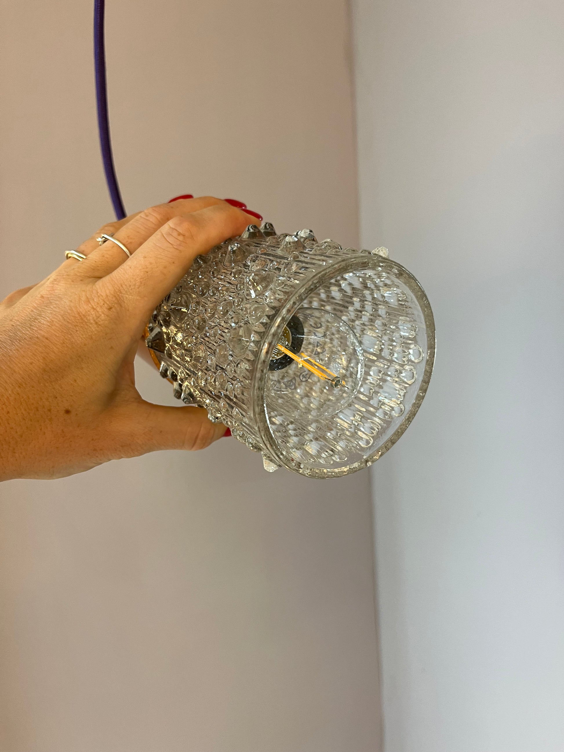 Hängelampe Bubbleglas Kupfer von VEB NARVA