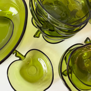 Set: 14x Schalen grüner Apfel Glas