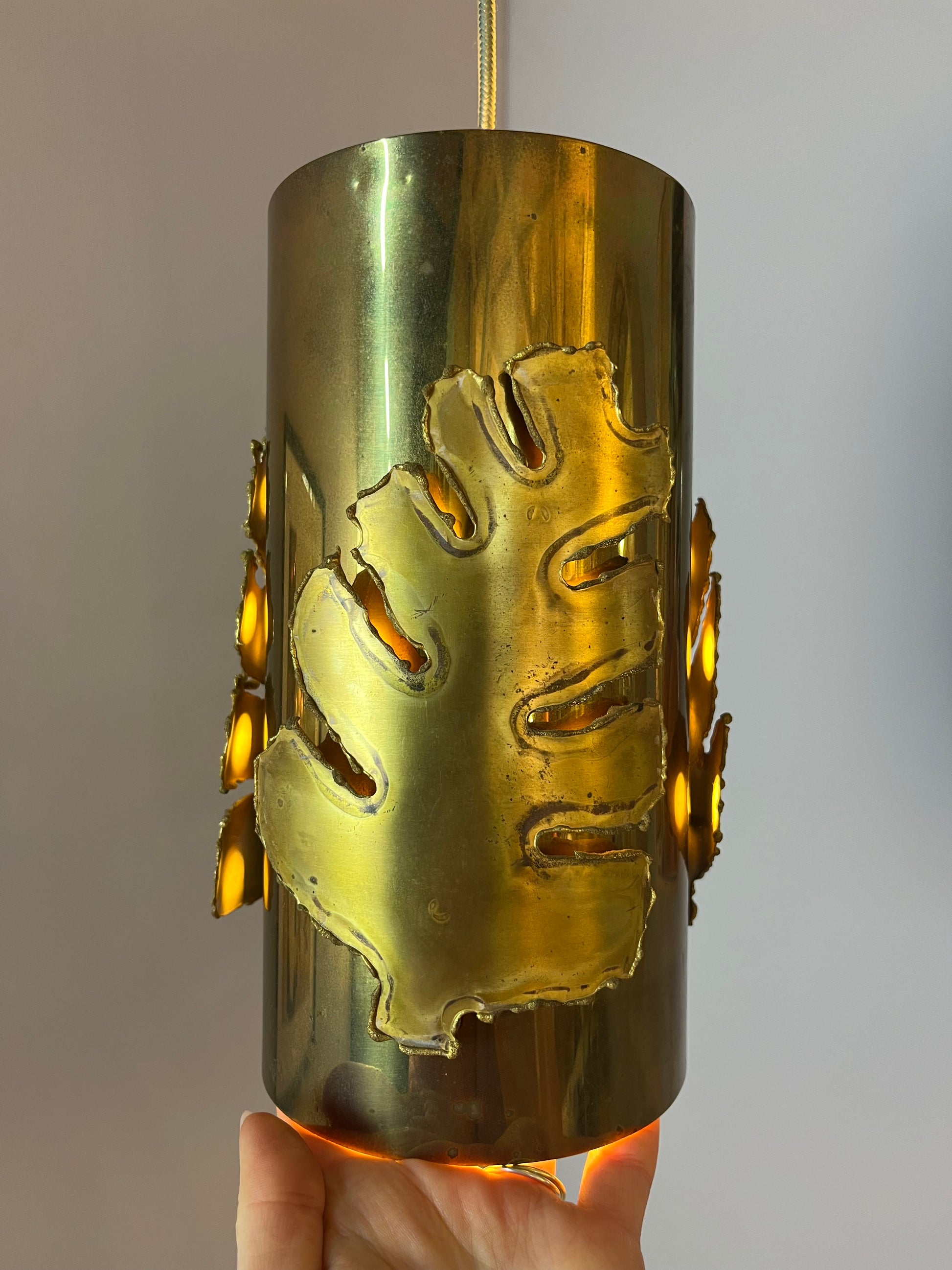 Hängelmape mit Messing Blättern von Svend Aage Holm Sørensen