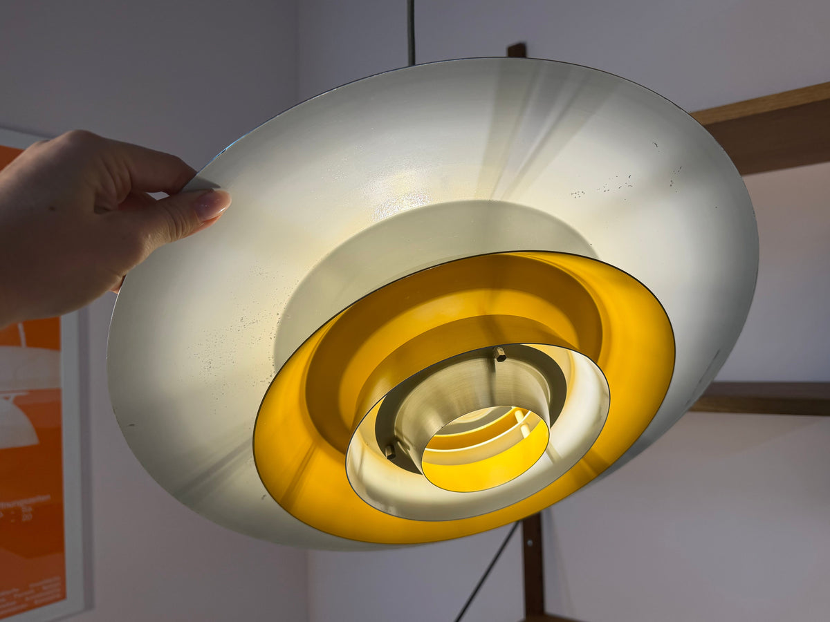 Lamellenlampe gold gelb von Bent Nordsted für Lyskær